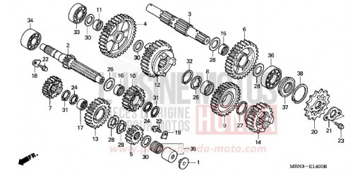 BOITE DE VITESSES XR650R3 de 2003